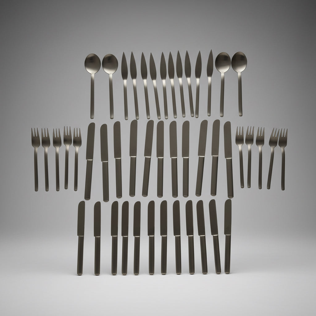 Partie de ménagère Carlo Hugo POTT à SOLINGEN acier chromé de 47 pièces 1975