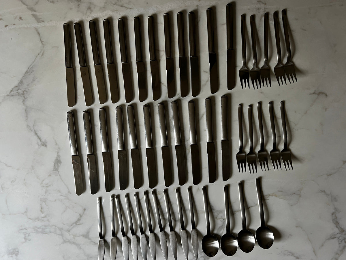 Partie de ménagère Carlo Hugo POTT à SOLINGEN acier chromé de 47 pièces 1975