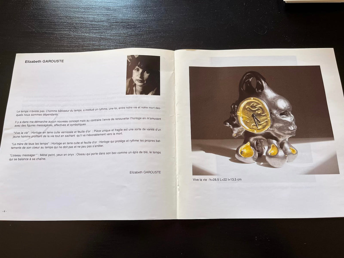 Elisabeth Garouste Horloge En Céramique « Vive La Vie » Modèle Unique Signée