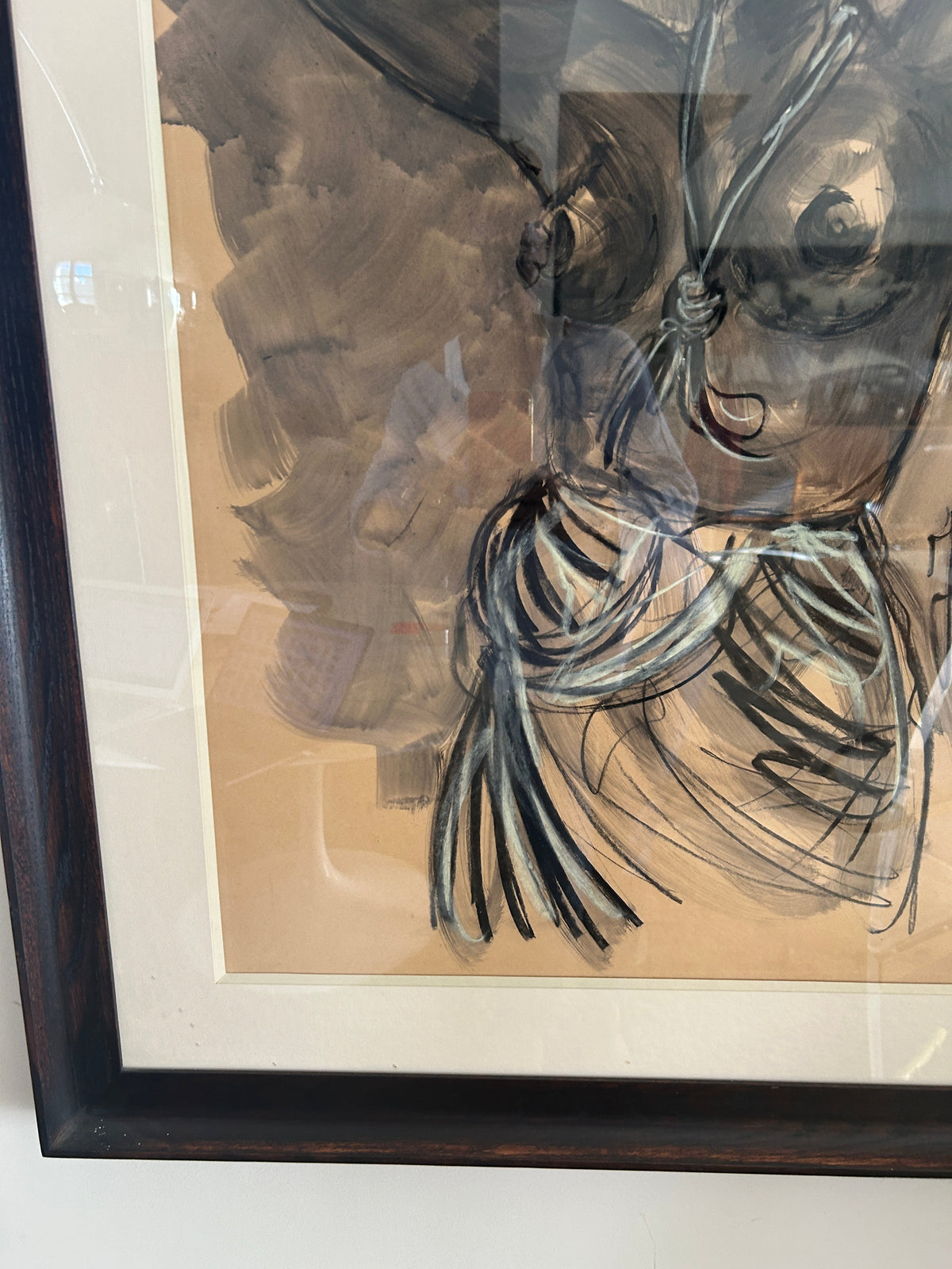 Dessin Gouache Charbon par Poulain Jean, 1947