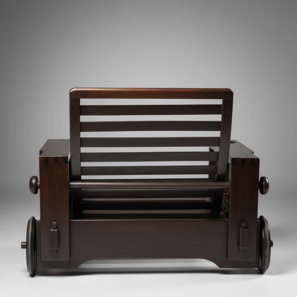 Fauteuil en bois avec son ottoman, attribué aux Editions Asko 1965