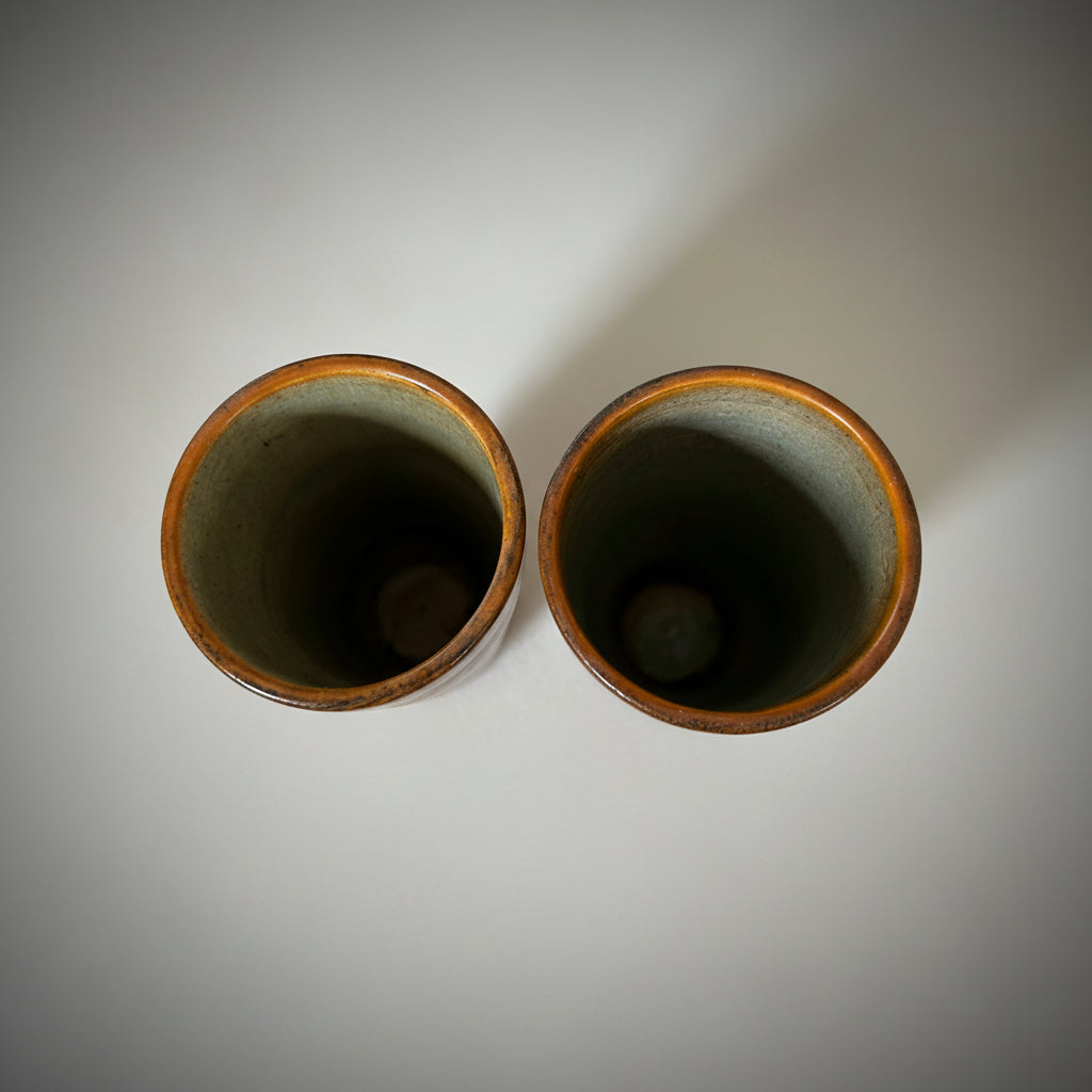 Paire de gobelets en céramique émaillée par Jacques Blin, 1960s