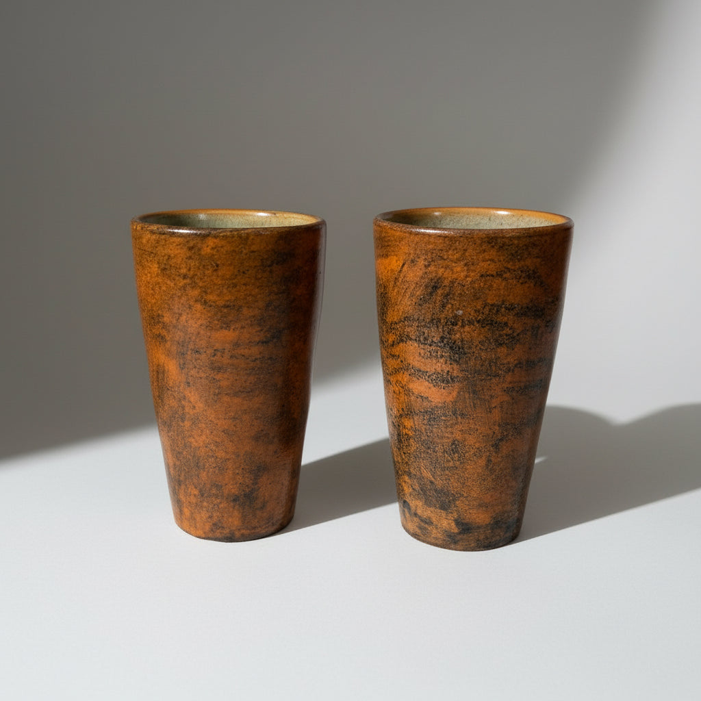 Paire de gobelets en céramique émaillée par Jacques Blin, 1960s