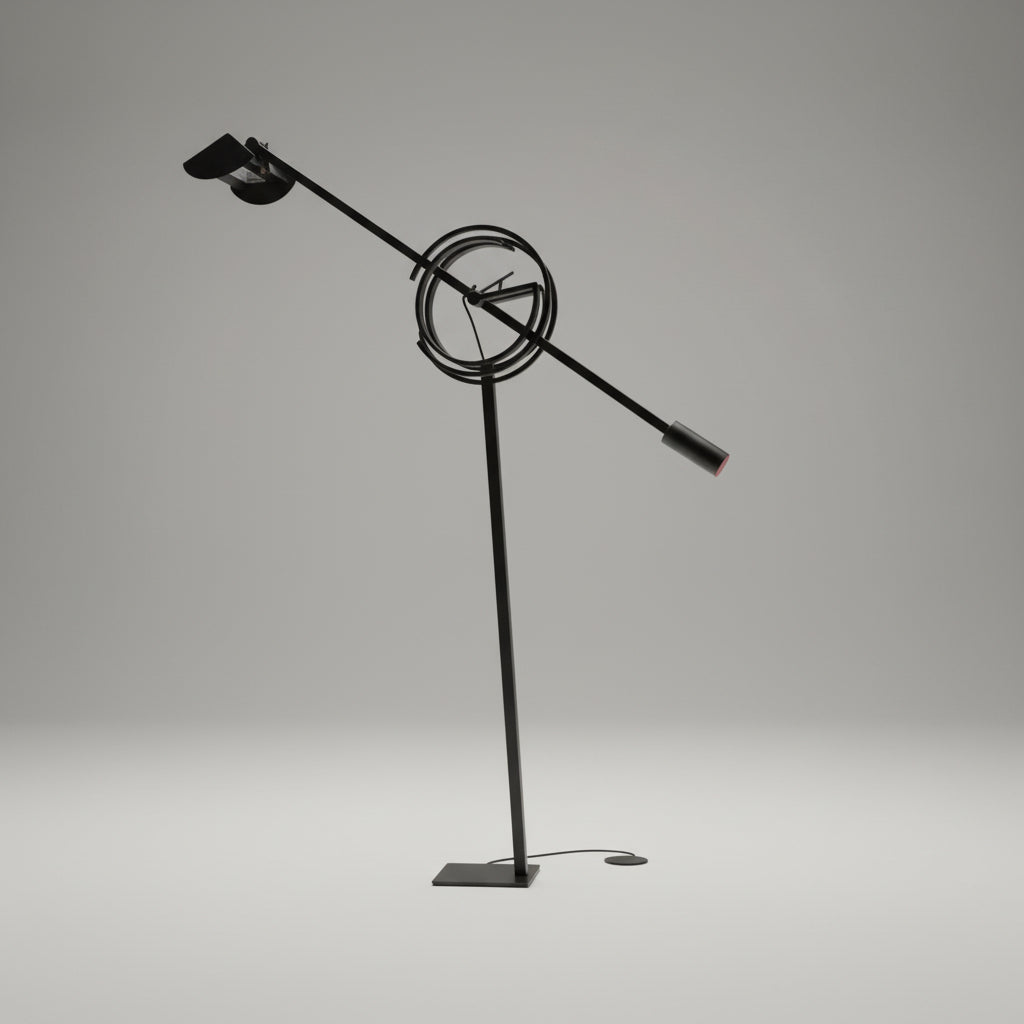 Lampadaire « Il Tempo » par Relco Italia, acier laqué noir, vers 1955