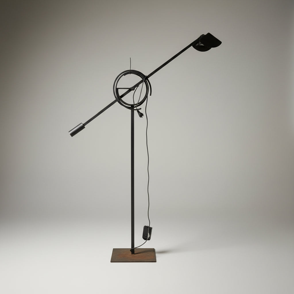 Lampadaire « Il Tempo » par Relco Italia, acier laqué noir, vers 1955