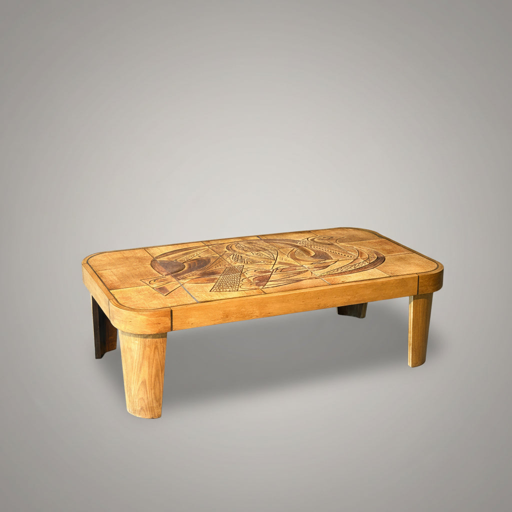 Table basse Raymonde Leduc modèle "Colombe" Vallauris 1960