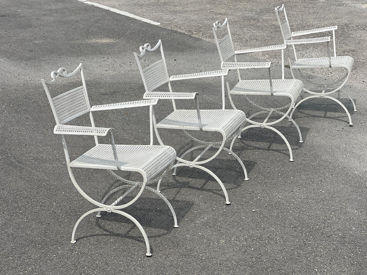 Ensemble de jardin Maison Jansen en fer forgé 1960
