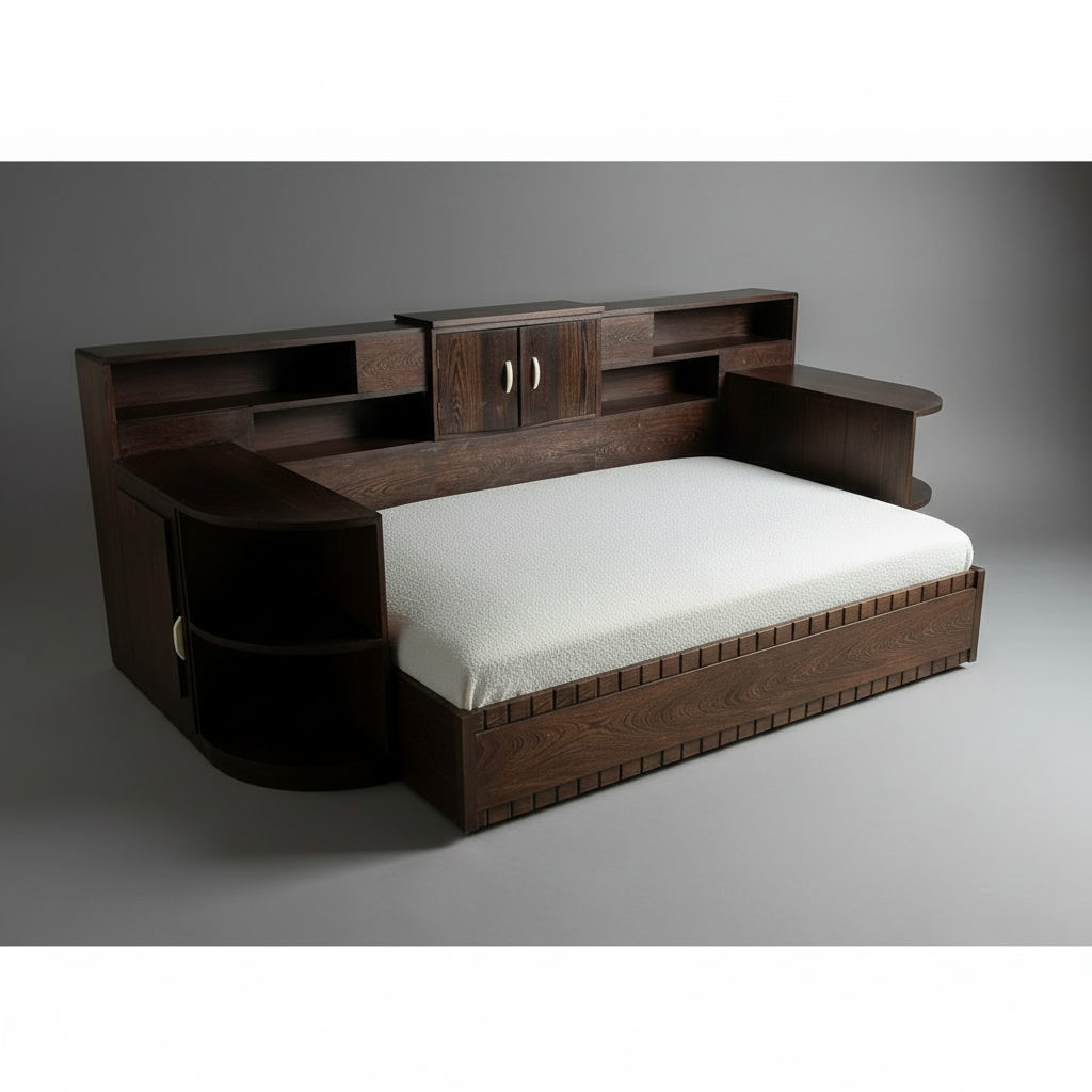 Daybed Art Déco en bois de palmier 1930