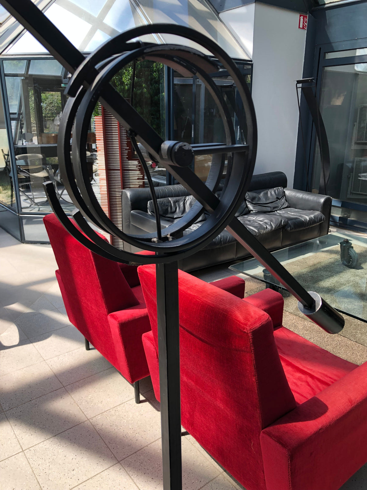 Lampadaire « Il Tempo » par Relco Italia, acier laqué noir, vers 1955