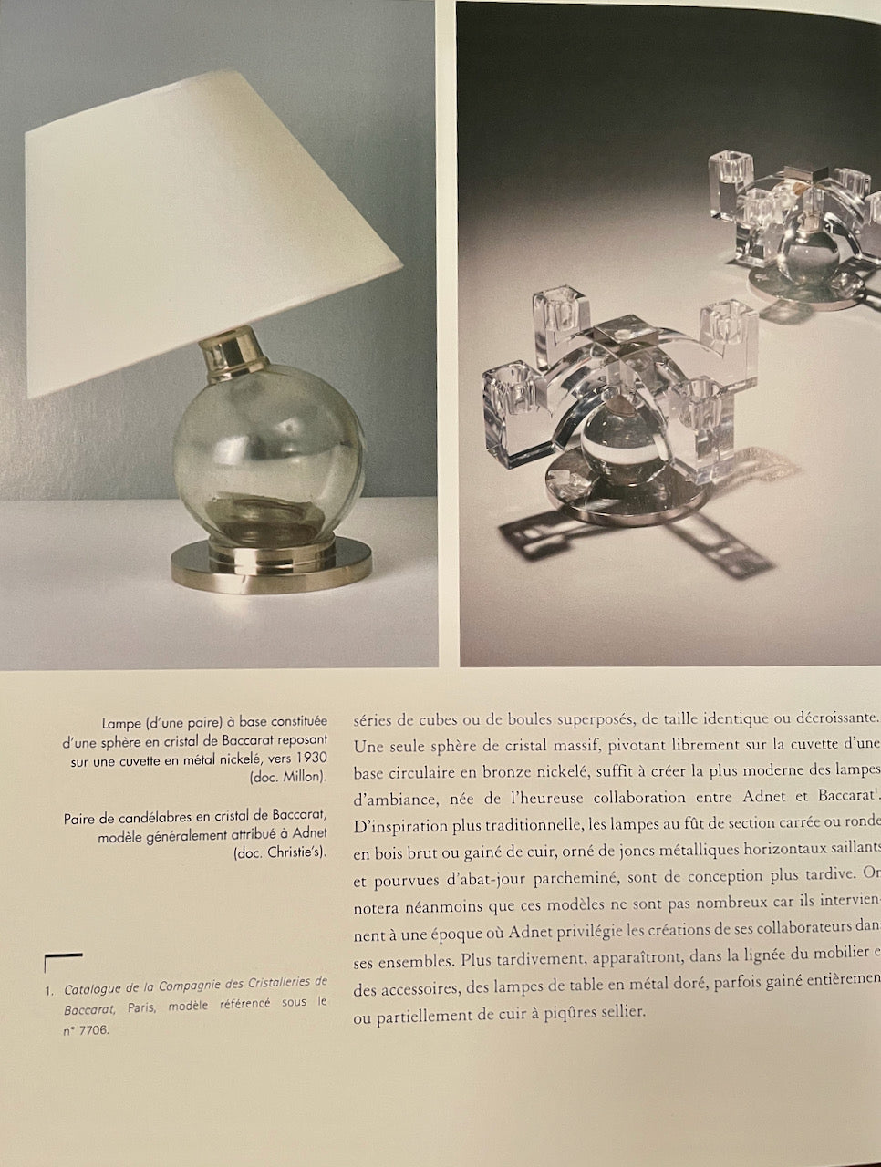 Lampe boule en cristal, modèle n° 7706, Jacques Adnet pour Baccarat, 1930