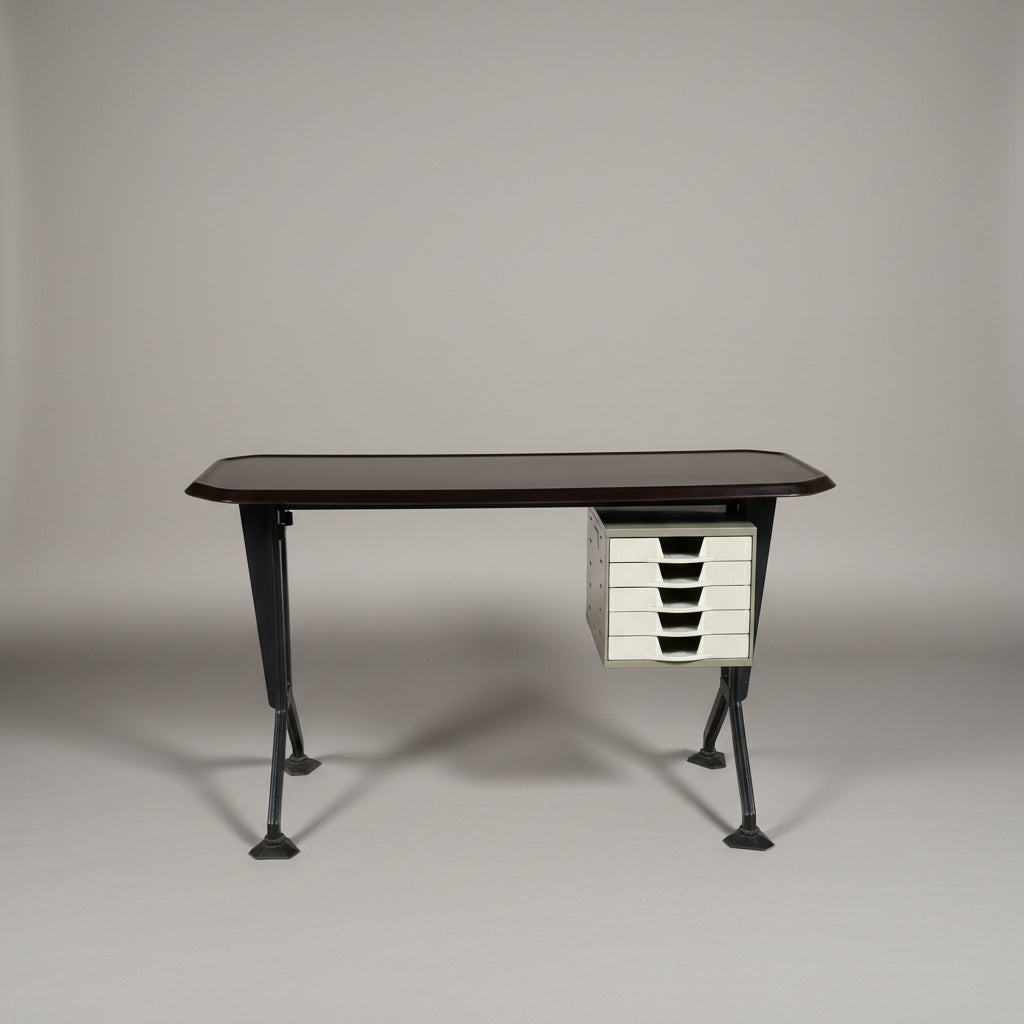 Bureau série Arco à 5 tiroirs, BBPR pour Olivetti Synthesis, années 1960