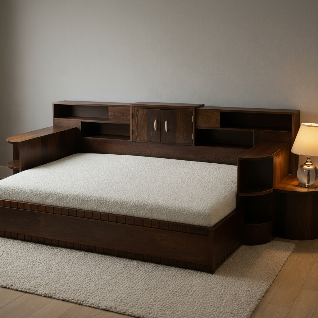 Daybed Art Déco en bois de palmier 1930
