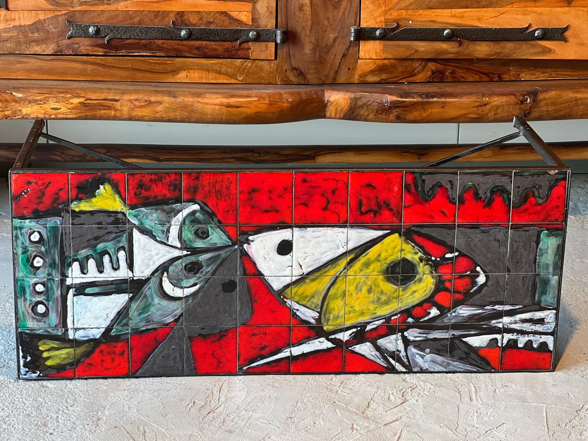 Table basse Janette et Georges Picard en céramique, Vallauris 1960