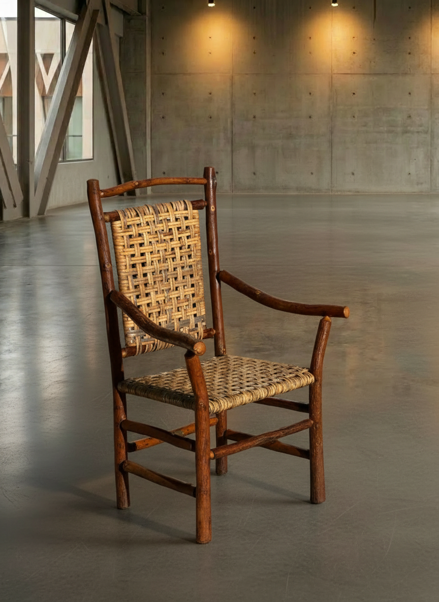 Ensemble de 10 chaises et 2 fauteuils Old Hickory 1960