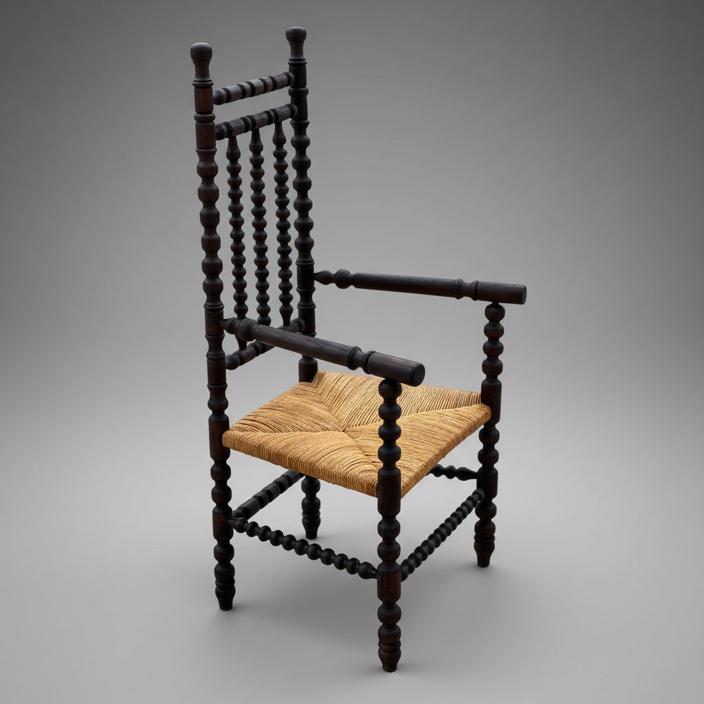 Fauteuil dit Bobbin en chêne teinté, 1930
