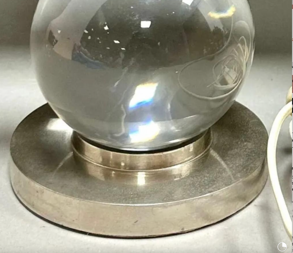 Lampe boule en cristal, modèle n° 7706, Jacques Adnet pour Baccarat, 1930