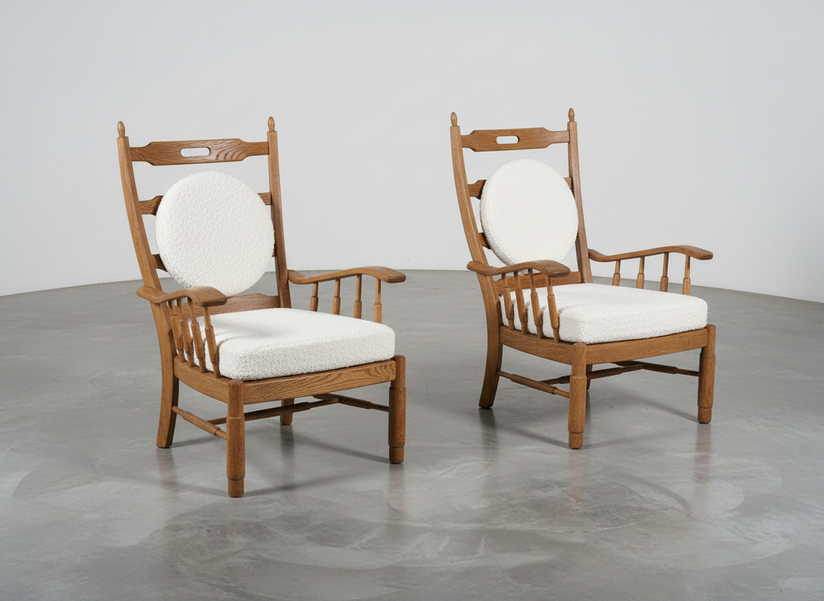 Paire de fauteuils dans le goût de Guillerme et Chambron 1950