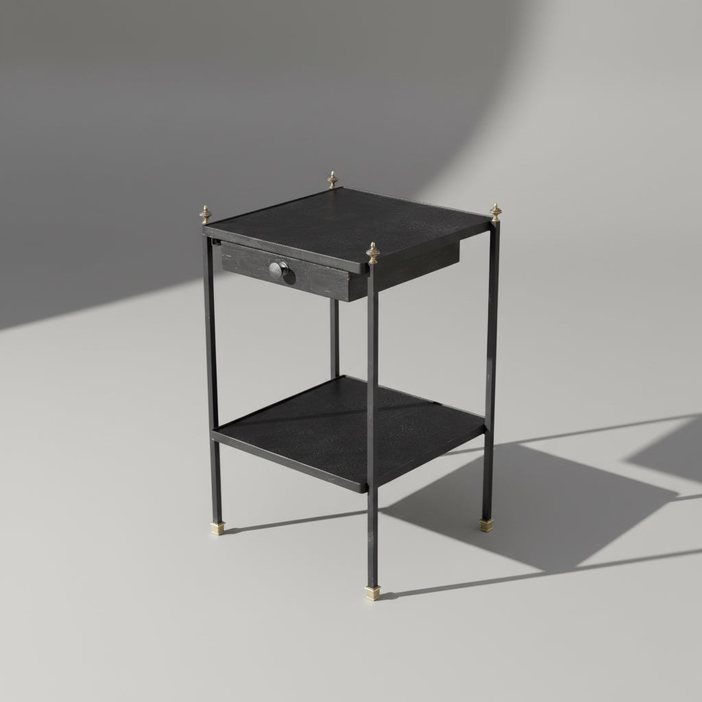 Table d'appoint ou chevet, style Jacques Adnet, design français 1950