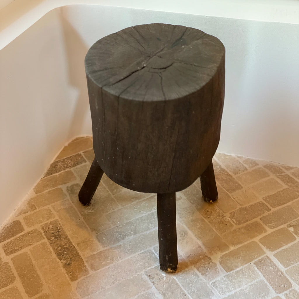 Paire de tabourets, anciens billots, travail populaire français XIXème